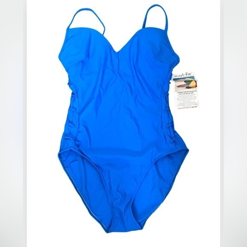 NWT Newport News Sun Streak Royal Blue One Piece Swimsuit 14 T 14T Vintage